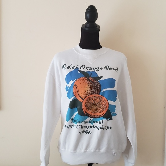 Vintage Sweaters - 💕 Vintage 90s Rolex Orange Bowl Sweatshirt